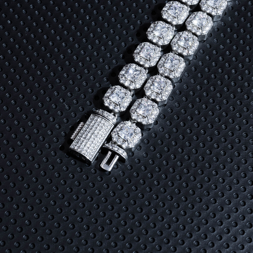 Hip Hop 925 Sterling Silver VVS Moissanite Diamond Jewelry 11mm Cuban Link Chains Moissanite Necklace for Men Women