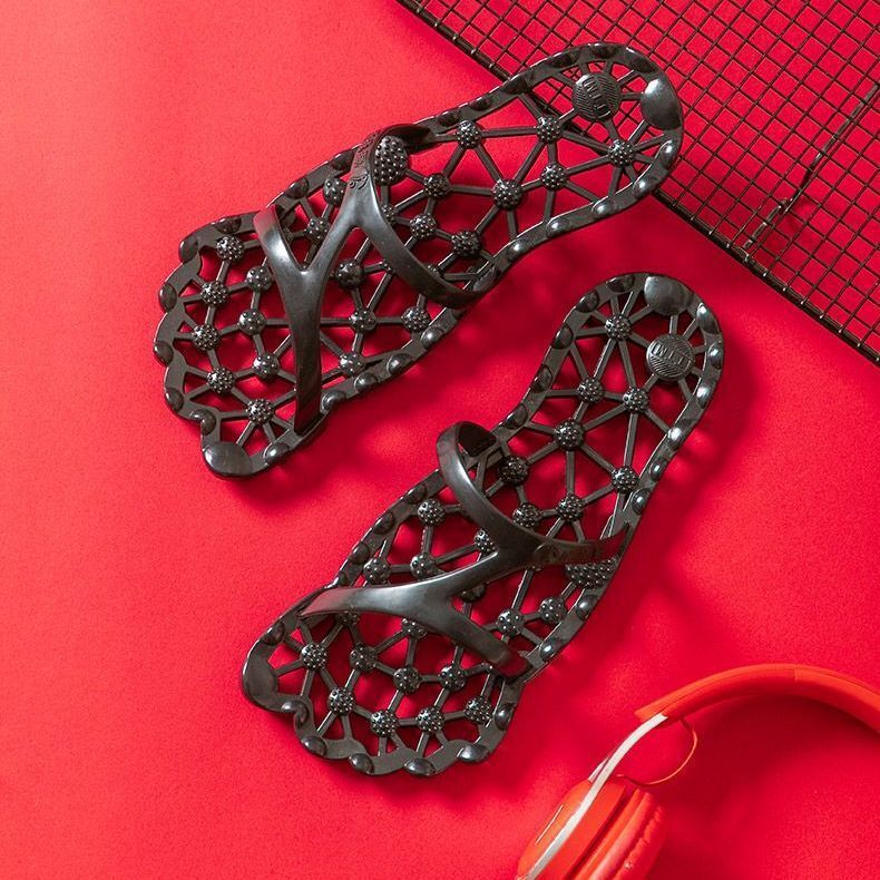 Massage slippers, magnetic rotation, spring moxibustion, foot acupoints, new pebbles, home, indoor, men's and women's bathroom shoes