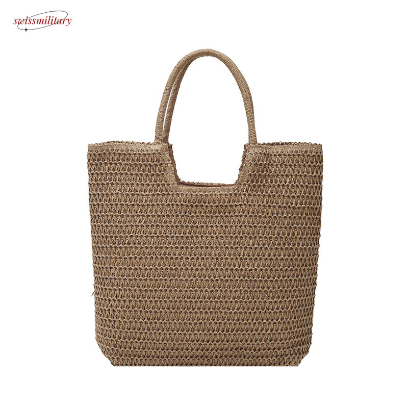 Summer for women 2025 new large capacity single shoulder tote bag, vacation commuting woven beach bag #swissmilitary