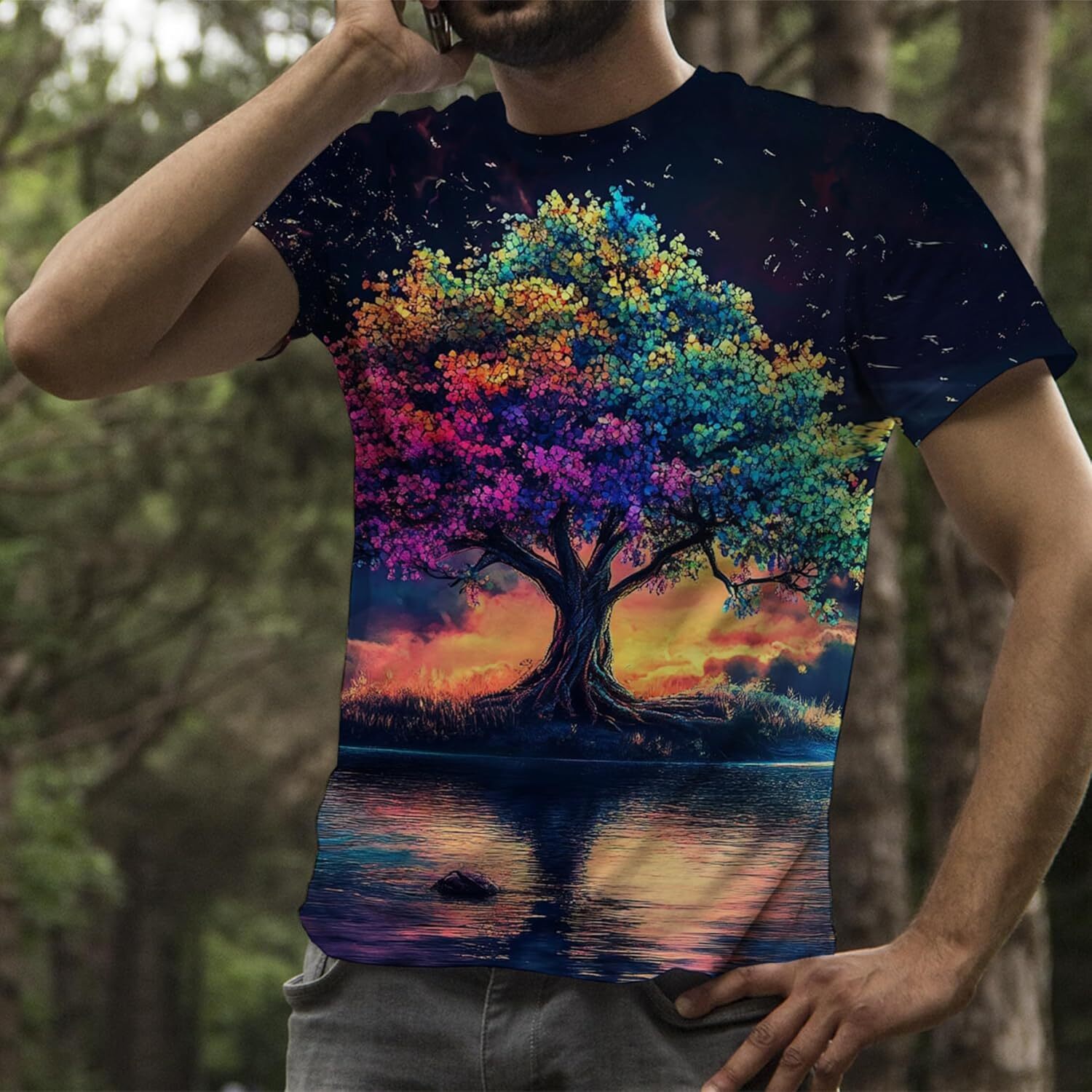 Mens T shirt Unisex Stylish 3D Printed T-Shirts Crewneck Cool Short Sleeve Funny Graphic Print Top Casual Tees tee Casual tops summer clothes cool