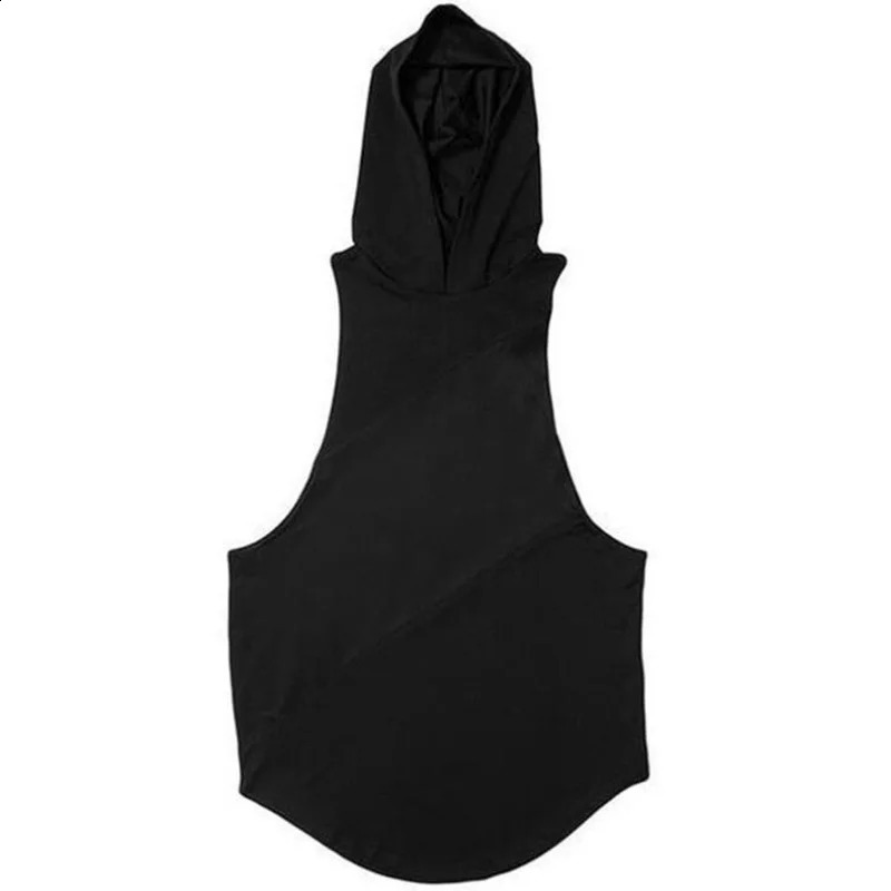 Clothing Bodybuilding Muscle Guys Fitness Mens Gym Hooded Tank Top Vest Stringer Sportswear Cotton Sleeveless Shirt Hoodie 250225