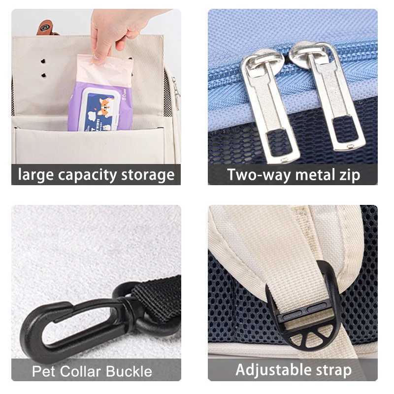 Large Capacity Portable Cat Carrier Backpack Breathable Pet Travel Bag Wear-resistant Foldable Cat Bag for Kitten 250205
