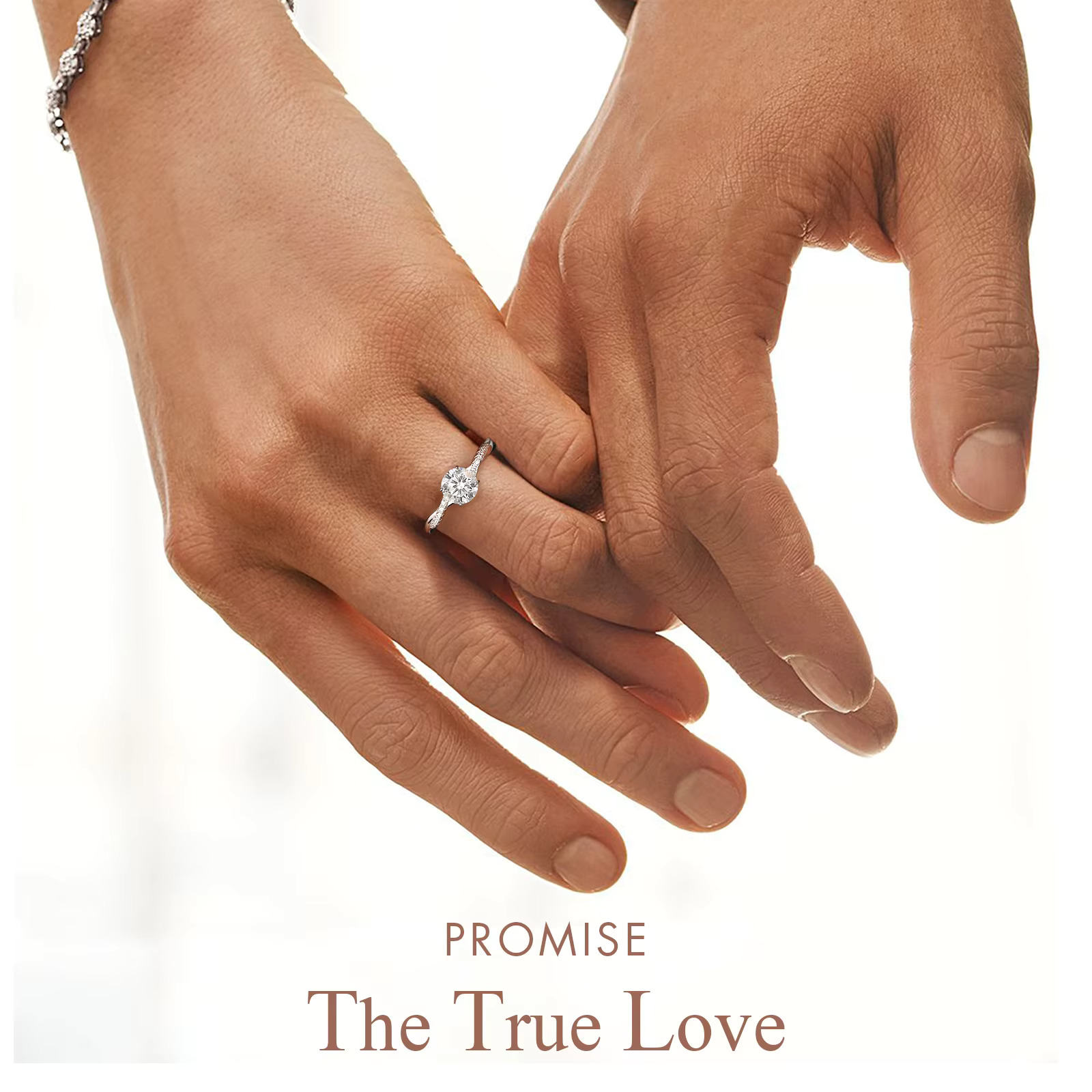1ct Moissanite 925 Sterling Silver Ring VVS1 Moissanite Diamond Ring White Gold 925 Dilver Moissanite Engagement Ring Women