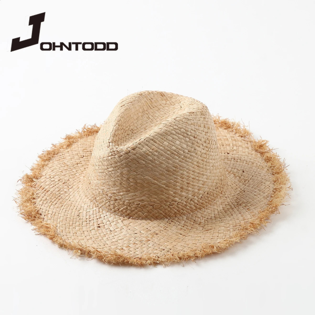 handmade womens straw hat with big wide brim for girls high quality natural raffia Panama beach straw hat vacation sun hat 250227