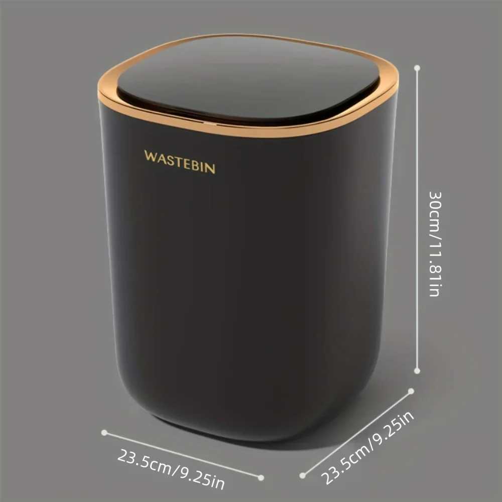 Bathroom Smart Sensor Trash Can 12L Luxury Garbage Bucket Autatic Trash Bin For kitchen Toilet Wastebasket Smart He Y250301