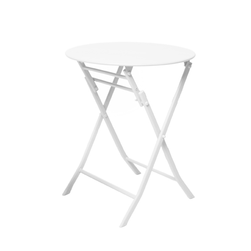 Foldable table small household dining table balcony simple small table foldable small round table small family iron dining table