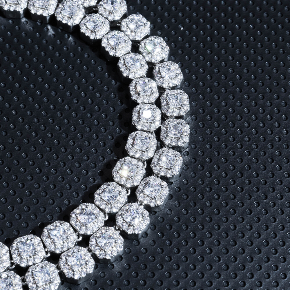 Hip Hop 925 Sterling Silver VVS Moissanite Diamond Jewelry 11mm Cuban Link Chains Moissanite Necklace for Men Women