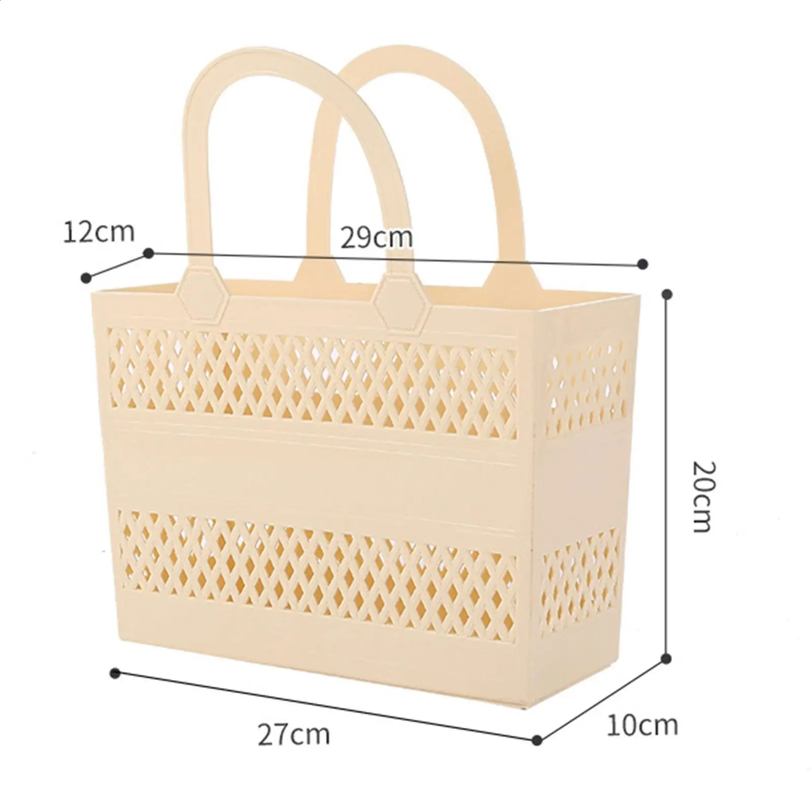 Shower Caddy Basket with Handles Portable Large Capacity Drainage Box Household Storage Basket for Camp Bathroom Beach Dorm Gym 250305