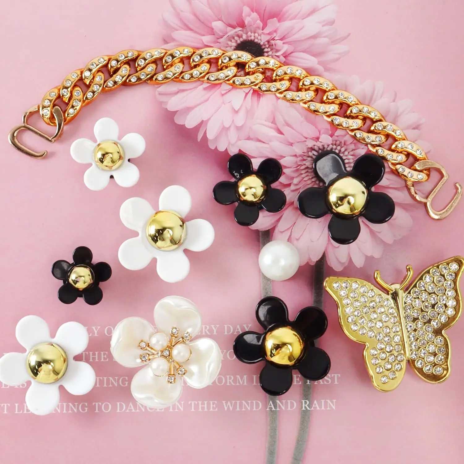 20 Pcs Charms for Bogg BagPearls and Flowers for Bogg Bag Accessories Charms Cpatible with Simply Southern Beach Ba Y250228