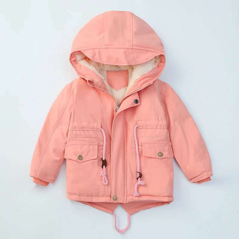 Ddmyshoesvip Boys Girls Winter Jacket Children Plus Veet Thick Warm Coats Kids Fashion Zipper Outwears Autumn Hooded Windbreaker Clothing
