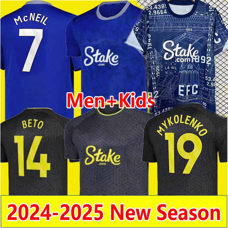 24 25 McNEIL BETO soccer Jersey TARKOWSKI football shirt 2024 2025 NDIAYE HARRISON DOUCOURE MYKOLENKO BROJA GARNER MANGALA TARKOWSKI COLEMAN men kids kids Uniforms