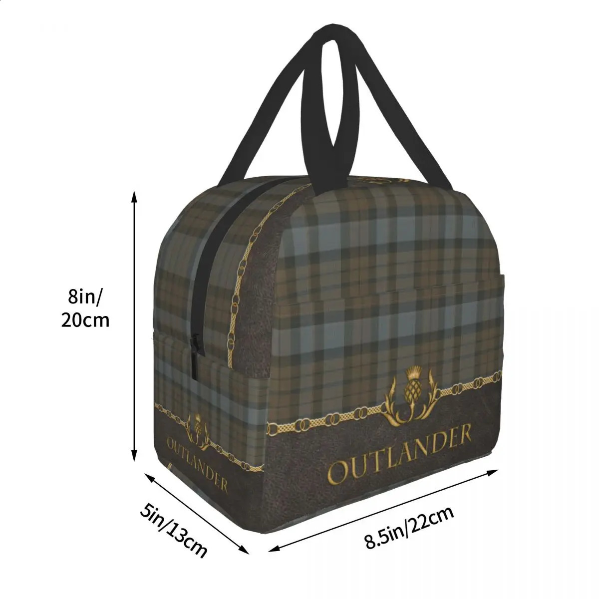 Tartan Outlander Lunch Bag Portable Plaid Check Thermal Cooler Food Insulated Lunch Box For Kids School Picnic Bags 250227