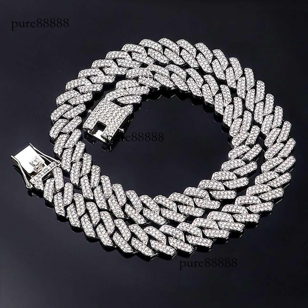 New Hip Hop Shiny k Women Men Sier Color Rhie Iced Out Cuban Chain Punk Jewelry Necklace Gift