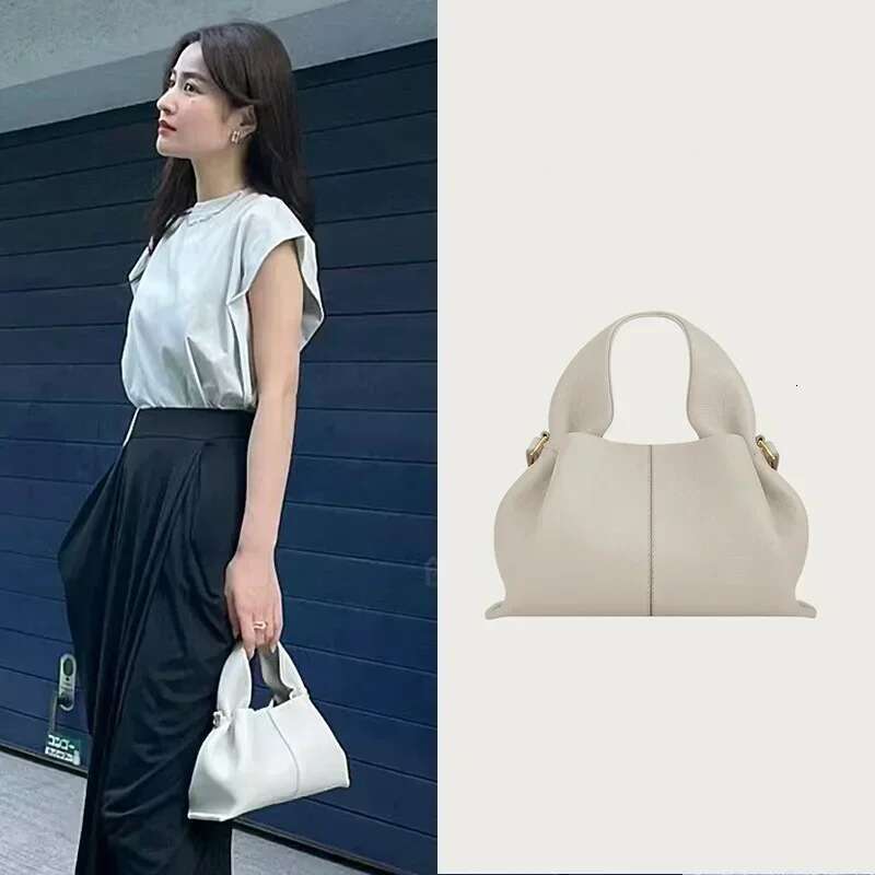 2025 Hot Cloud French Brand Genuine Cowhide Ladies Simple Dumpg Shoulder Bag
