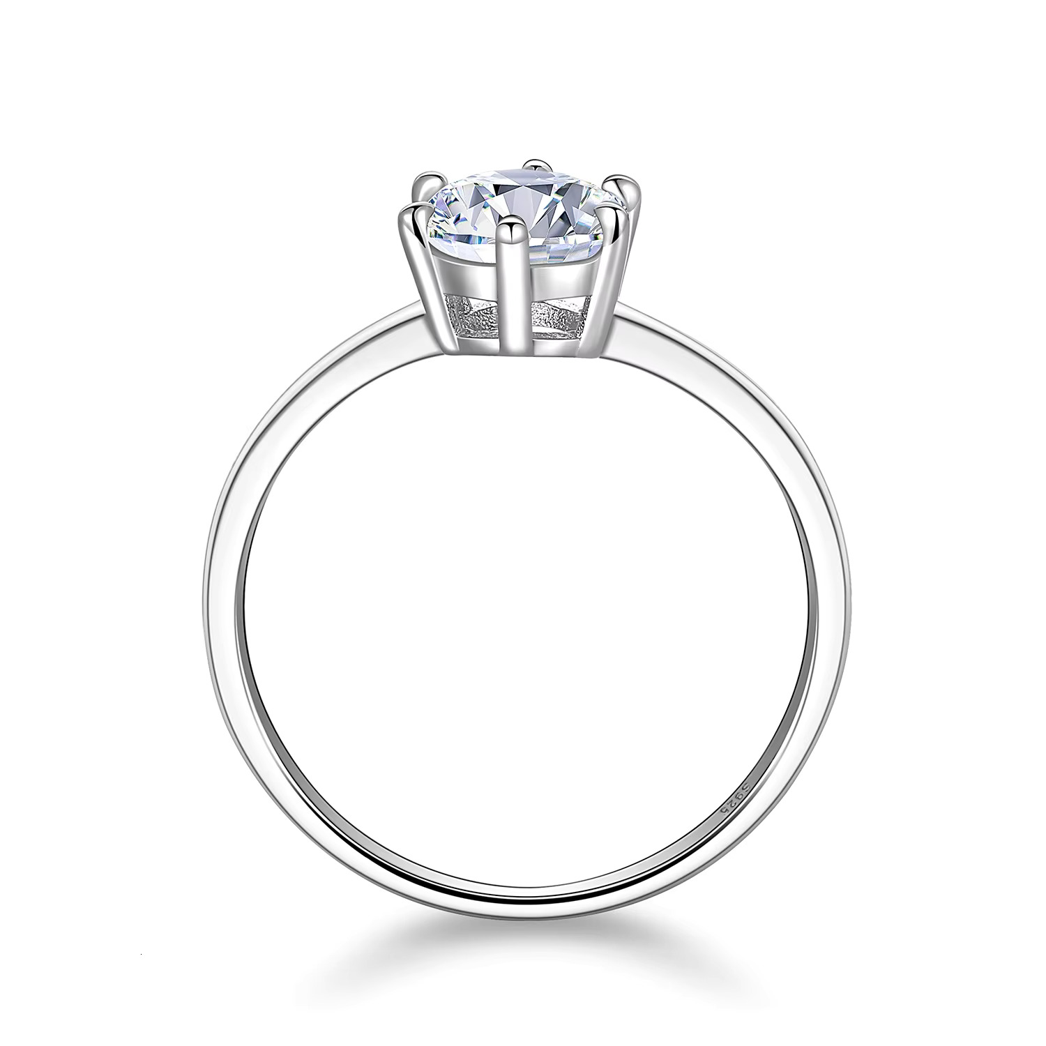 OAHLAN Stylish Real 1ct Moissanite Engagement Rings for Women S Sterg Sier Wedding Bands Jewelry With Certificate