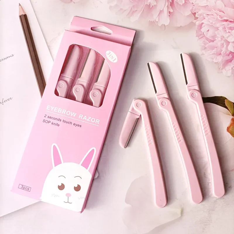 Women Face Care Hair Removal Tool Makeup Shaver Knife Eyebrow Trimmer Safe Shaving Rezors 3pcs/lot 250224
