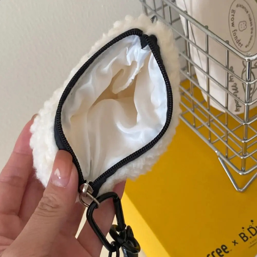 1 Pc Rice Ball Coin Purse Zipper Plush Small Wallet with Lanyard Student Bag Pendant Minority Cute Small Item Storage Bag 250228