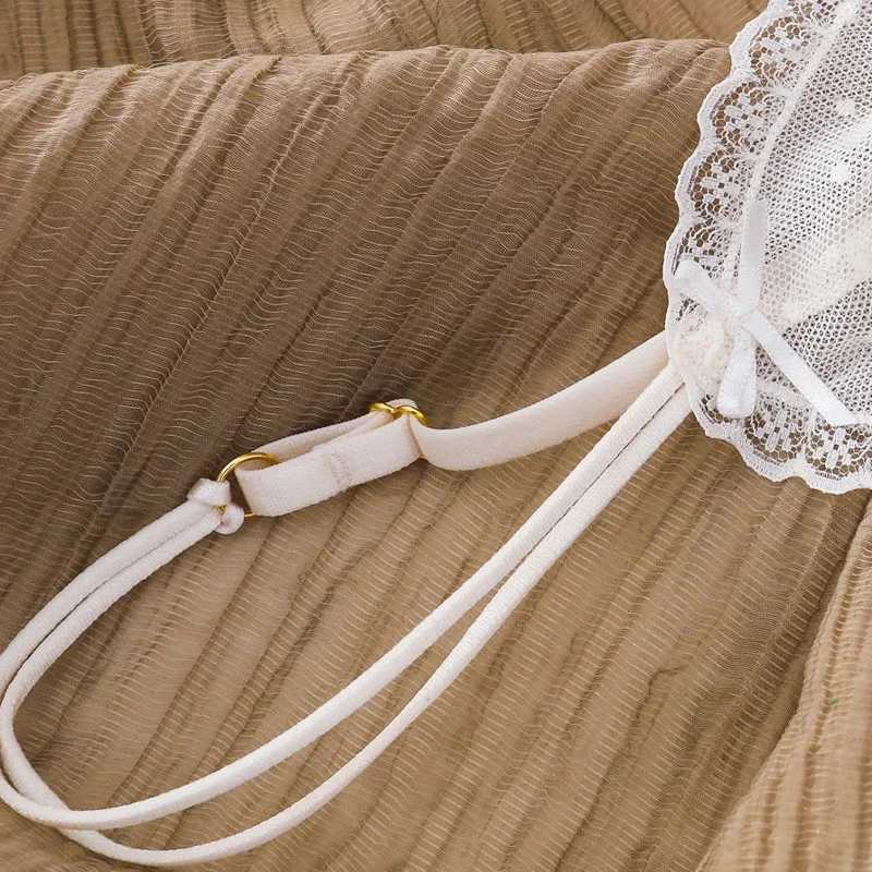 2 Pieces French Ultra Thin Sexy Bra Set Women Bow Lace Flowers Embroidery Underwear Breathable Triangle Cup Lingerie SetXJ250301