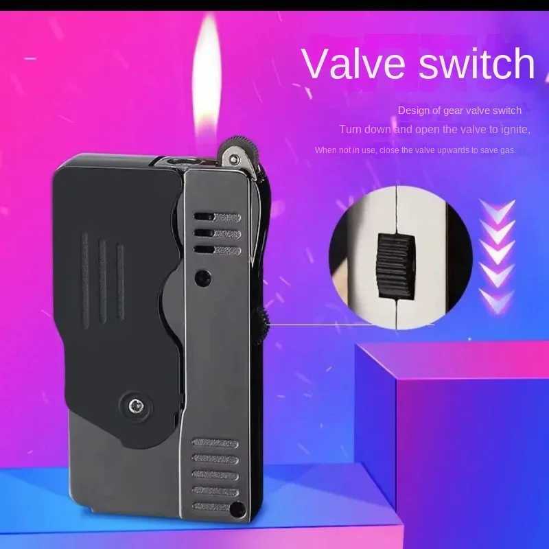 Metal Double Fire Personalized Deformable Pistol Direct Charge Plus Open Fire Lighter Spitfire Windproof Fun Lighter GiftT250301