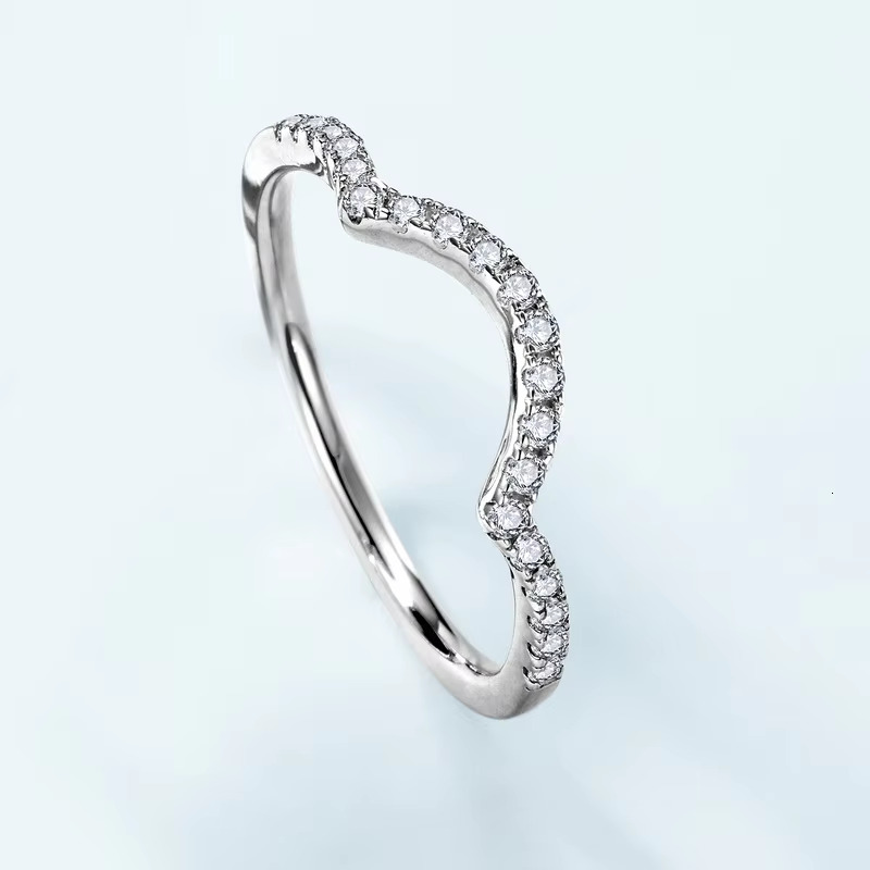 Classic Round Cut Vvs1 Moissanite Dia S Sterg Sier Ring Engagement Women Jewelry Wedding Party Anniversary Gift