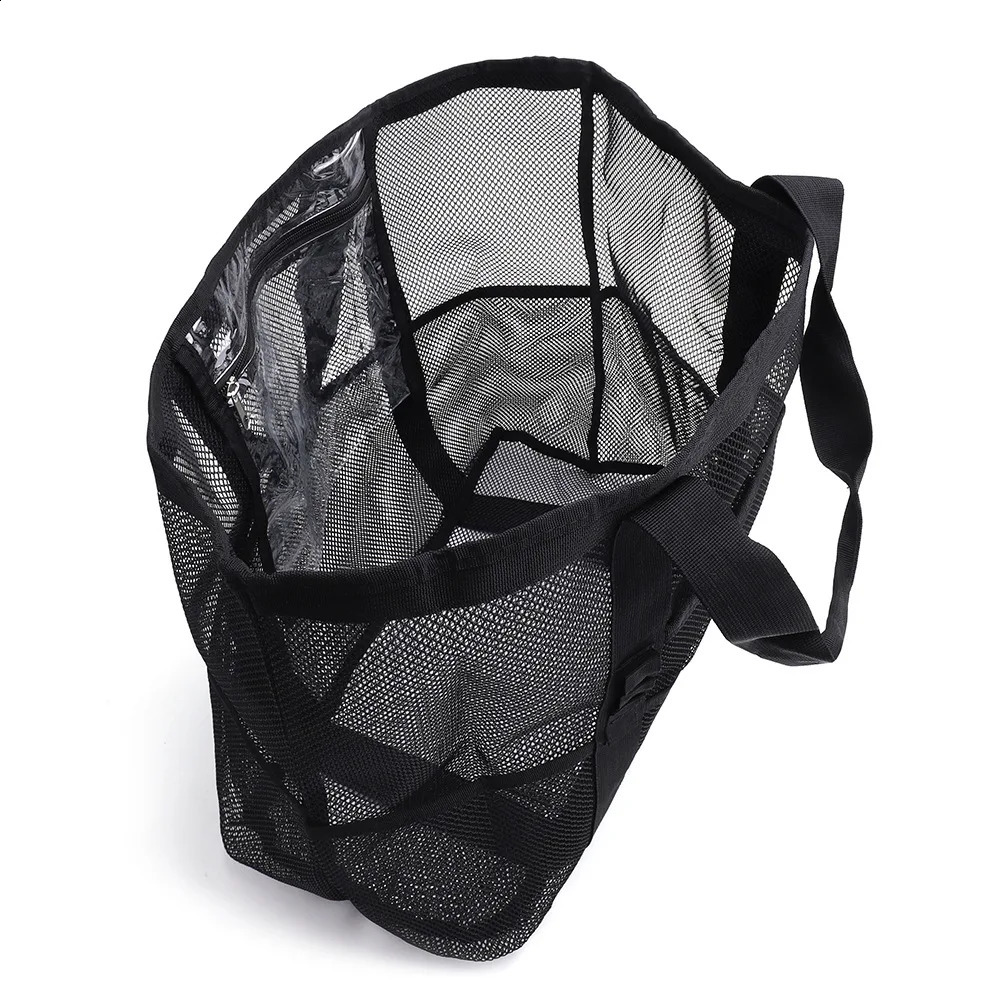 Womens Transparent Mesh Shopping Fashion Light and Versatile Large-capacity Portable Handbag Beach Mesh Bag Shoulder Bag 250305