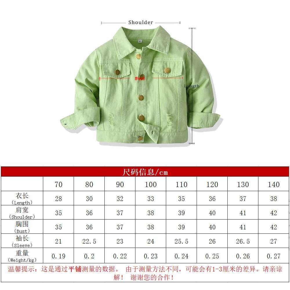 Ddmyshoesvip Korean Version Children S Classic Candy Colored Denim Jackets Baby Boys And Girls Spring Autumn Jeans Coat Cow Boy