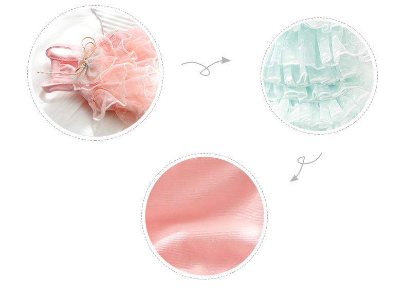 Multi Layer Dress with Lace Bow, Pet Bride Costume Clothes for Small Dogs Girls, Formal Dog Wedding Party Dresses Apparel Pink Medium M D48 Free shipp