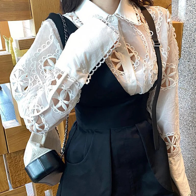 Solid Color Casual Slim Blouses For Women Fashion Summer Vintage Womens Shirts And Blouses Elegant Youth Female Tops 250225