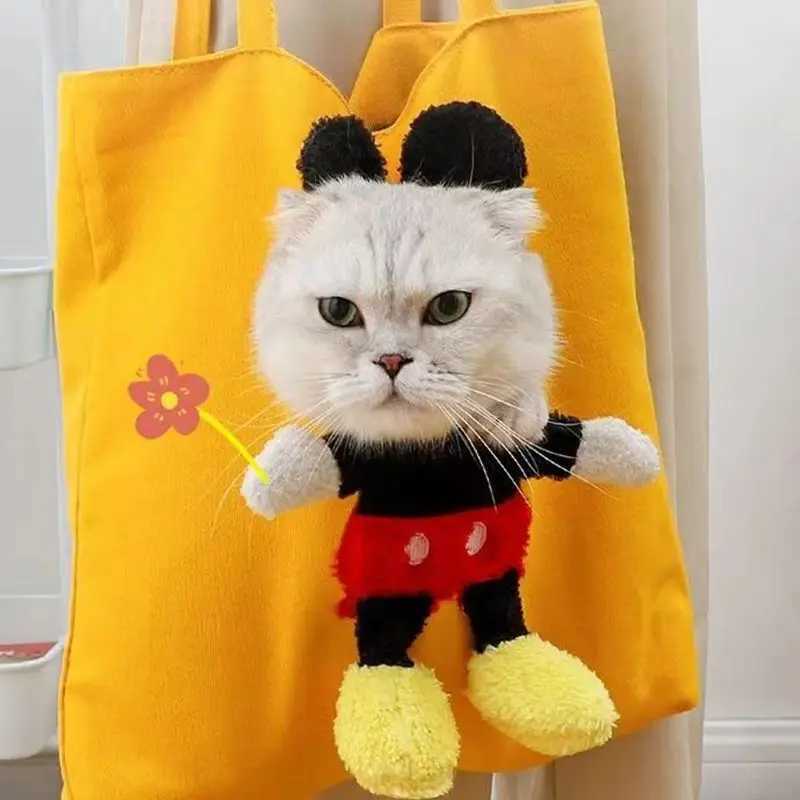 Pet Cat Canvas Shoulder Carrying Bag Cute Lion-Shaped Pet Canvas Shoulder Bag Cat Carrier Portable Cats Pet Canvas Tote Chest 250205