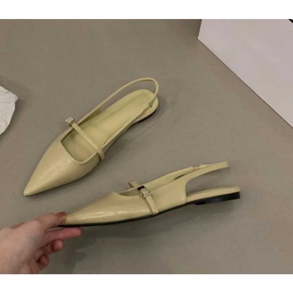 Elegance Flat Black Baotou Sandals Fairy New Spring And Summer Pointy Quality Dia Temperament Hot Single Shoes Zapatos De Mujer Z250301