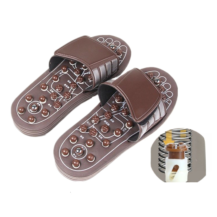 Massage slippers, magnetic rotation, spring moxibustion, foot acupoints, new pebbles, home, indoor, men's and women's bathroom shoes