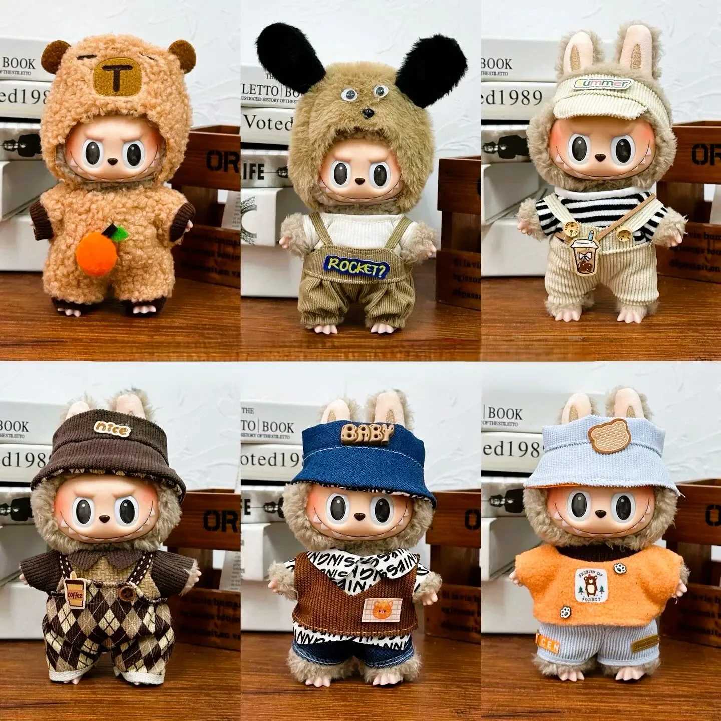 For 17cm Labubu Ropa V1 V2 V3 Plush Toy Multiple Styles Clothing Set Labubu Outfit Accessories Trendy Play Labubu Clothes W250301
