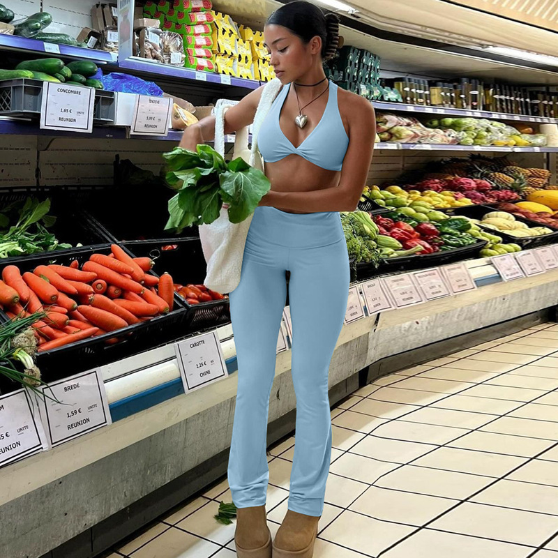 Hot Selling Women's Clothing New Summer New Product Fashionable Sports Yoga Vest Slim Fit Underwear Set