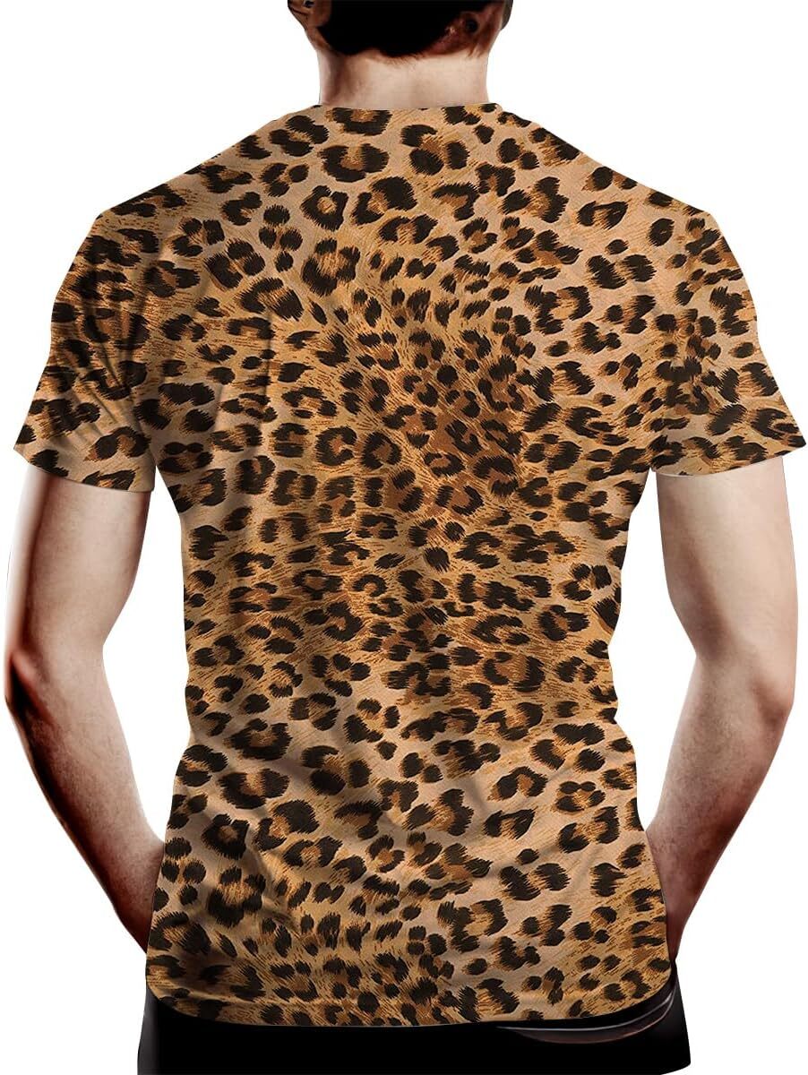 Mens T shirt Men's Leopard Print Casual Short Sleeve T-Shirt tee Casual tops summer clothes Fashion patterns