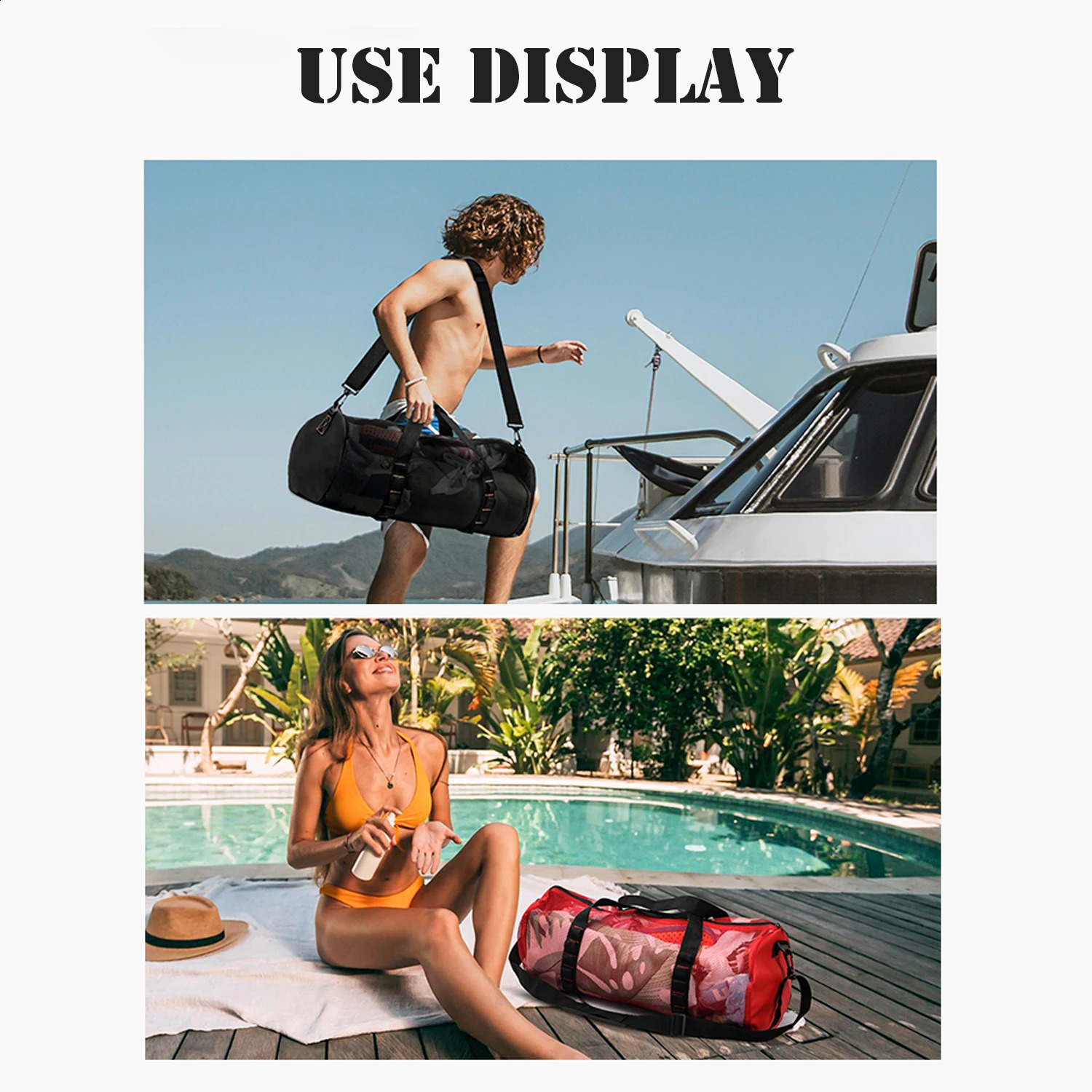 Mesh Dive Bag Large Mesh Travel Duffle for Scuba Diving and Snorkeling Gear Equipment - Dry Bag Hold Mask Fins Snorke 250305