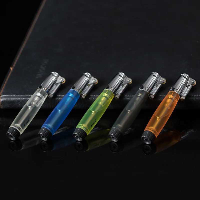 Butane Gas Lighter Creative Floating Flames Grinding Wheel Strip Fashion GiftsT250301