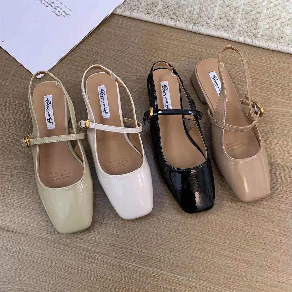 Baillamos Summer New Wen Sandals Fashion Shallow Slip On hot Ladies Mary Jane Low Heel Elegant Dress Slingback Shoes Size40 Z250301