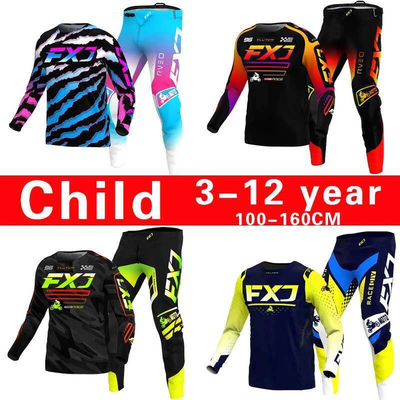Kids motocross set, MX jersey and pants, kids set, Dirt Bike, vtt, DH, UTV, enduro equipment, youth off-road racing suit