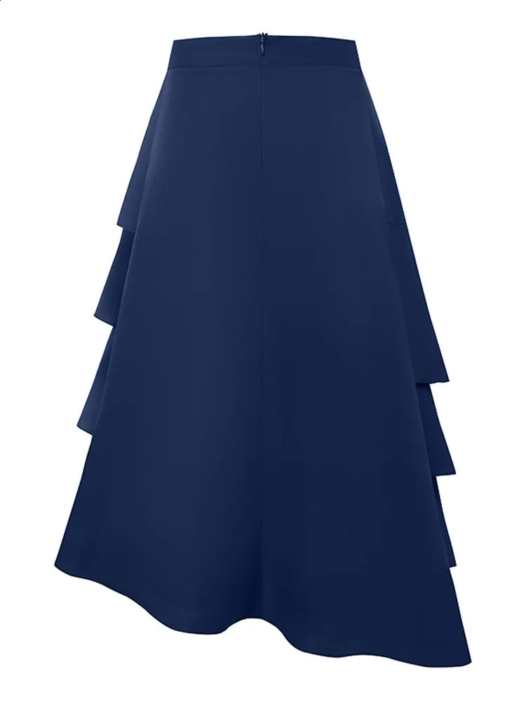 VONDA Plus Size Women Ruffled Hem Skirt Street High Waist Fashion Multi Layered Party Long Maxi Skirts Elegant Swing Bottom 250224