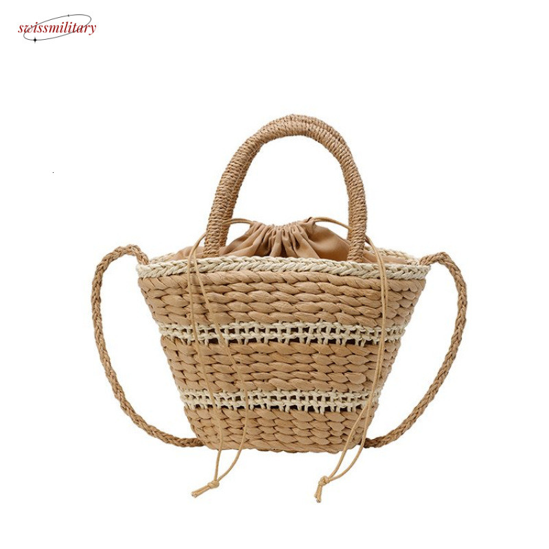 Vacation large capacity handbag 2025 spring and summer new style artistic girl grass woven internet famous single shoulder bag trend #swissmilitary