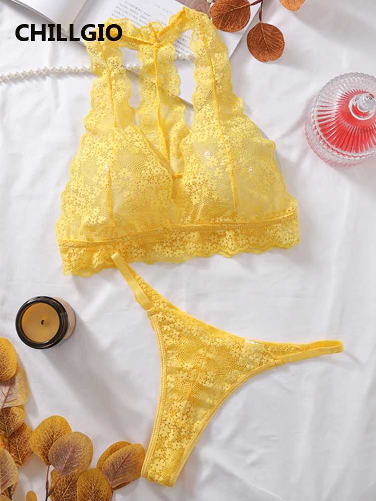 CHILLGIO Women Sets Lace Underwear Sexy Panties See-through Bra Thin Erotic Sexy Female Lingerie Split Design Bra Two Piece SetXJ250301