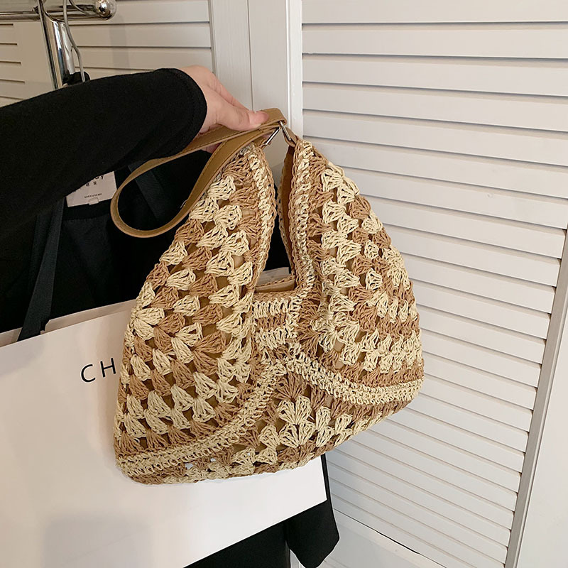 Bag hollow summer seaside vacation style woven 2025 new commuting large capacity single shoulder crossbody bag #swissmilitary