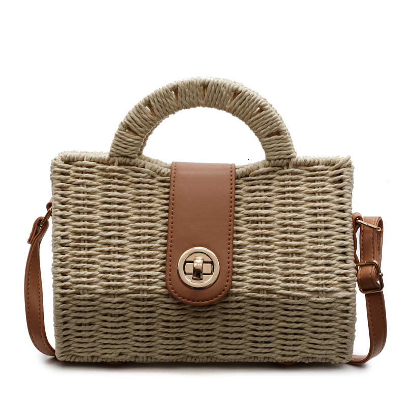 Vacation style grass for women 2025 new summer beach crossbody bag, fashionable commuting hand-held woven bag #swissmilitary