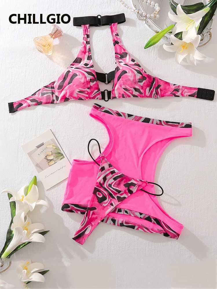 CHILLGIO Women Zebra Print Bra Brief Suits Three Pieces Bras Underpants Outfits Ins Fashion Bodycon Sexy Push Up Underwear SetsXJ250301