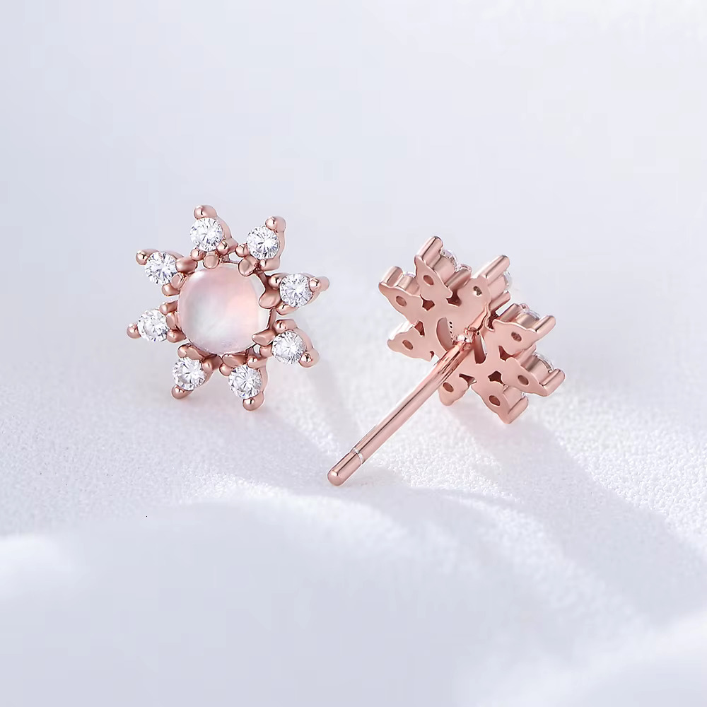 Factory Custom Is the Most Popular Affordable Professional Designer Design Sterg Sier Sun wer Moonstone Earrings