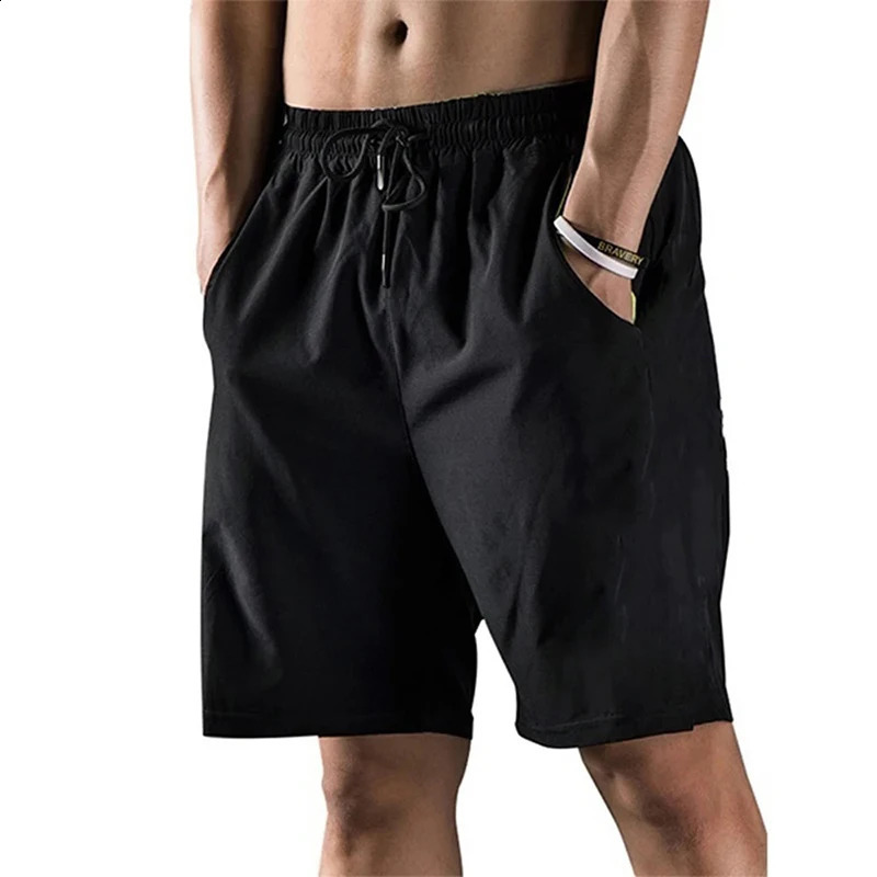 Summer Solid Mens Shorts Elastic Drawstring Joggers Loose Fitness Breathable Sports 5 piece Cotton Outfit Casual Pants 250225