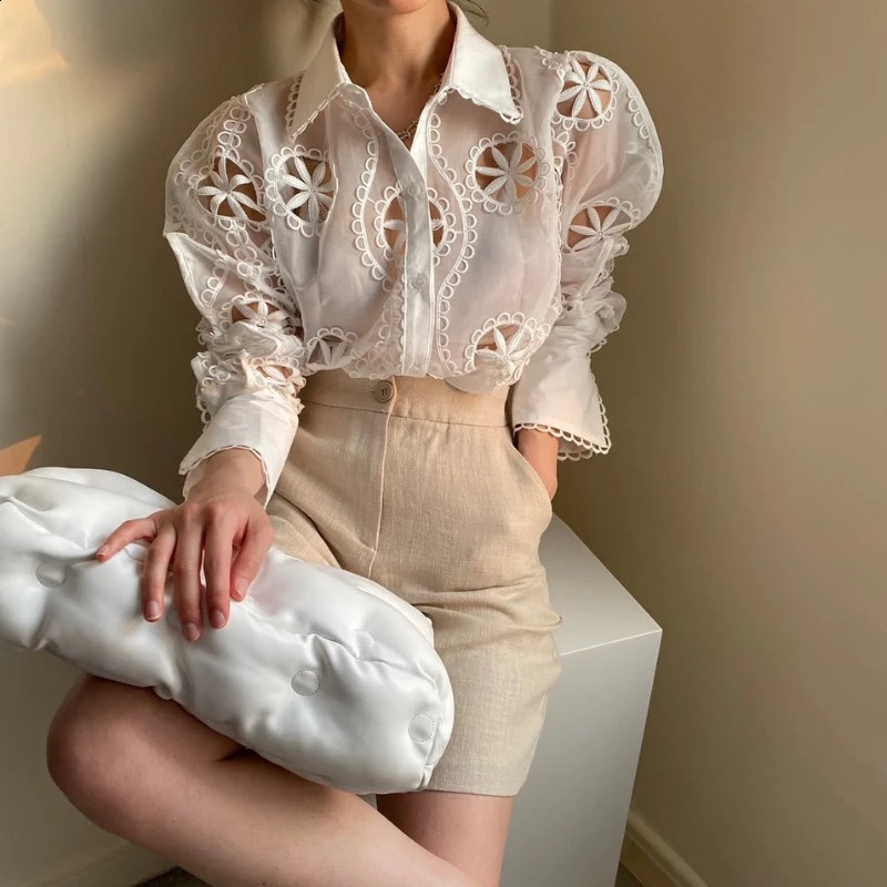 Solid Color Casual Slim Blouses For Women Fashion Summer Vintage Womens Shirts And Blouses Elegant Youth Female Tops 250225