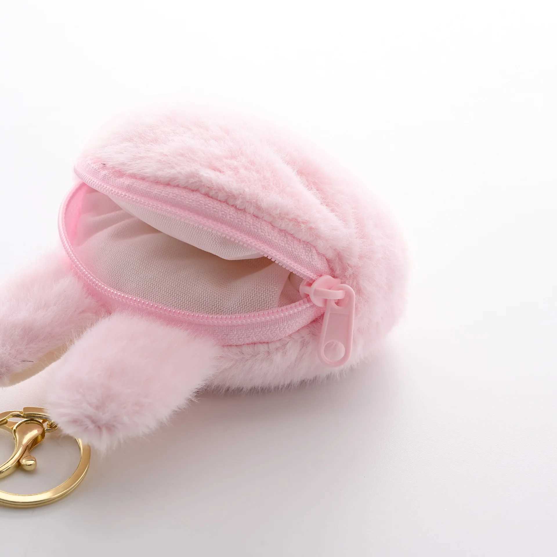 Kaii Labubu The Monsters plush coin purse keychain plush toy key ring girls backpack bag charm doll accessories giftsXJ250301