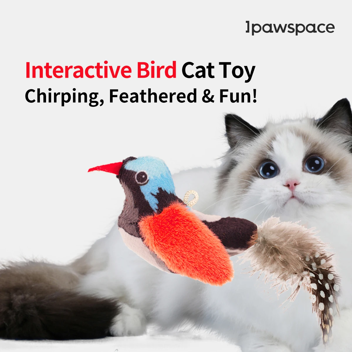 Chirp Bird Cat Toys Feather Cat Toy Bird Cat Toy Realistic Sound Bird Toy for Kittens Interactive Cat Toy Plush Toy for Cats