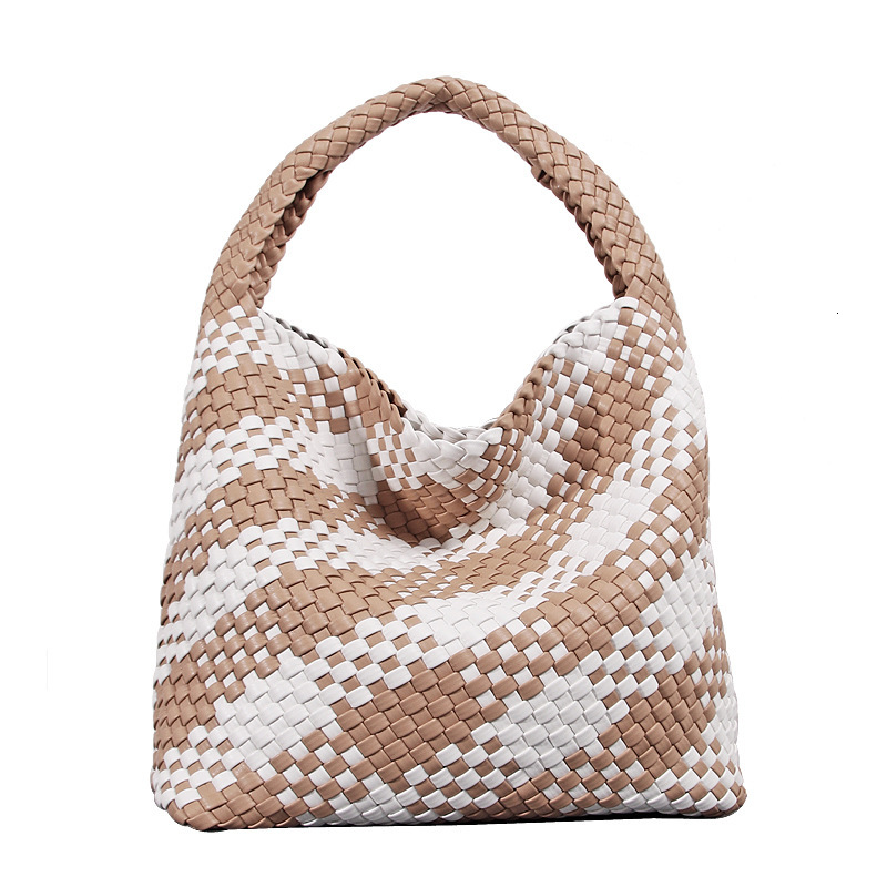 New Fashion Woven Bucket Women's Handheld Shoulder Large Capacity Designer Mother And Child Bag